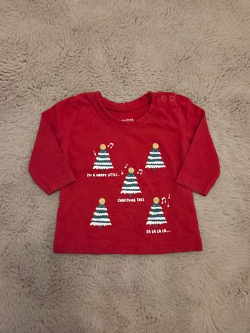 T-shirt bébé Noël 3 mois Primark rouge tres bon etat