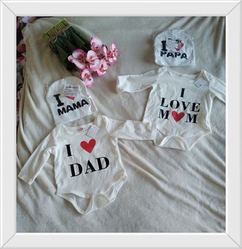 Bodies et bonnets I love maman /I love papa
