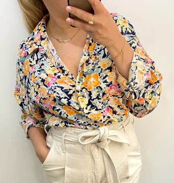 Chemise imprimée fleurs Taille 40