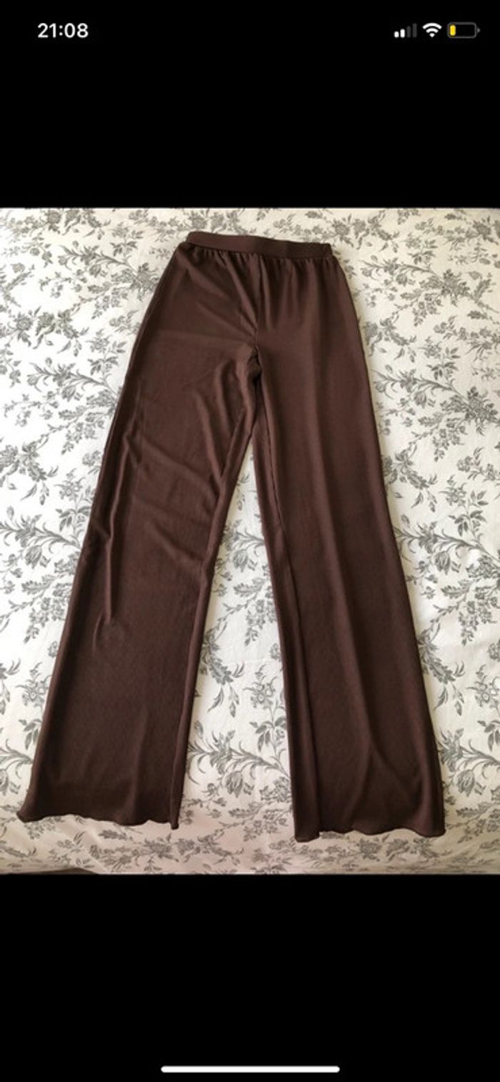 Pantalon jambes larges marron