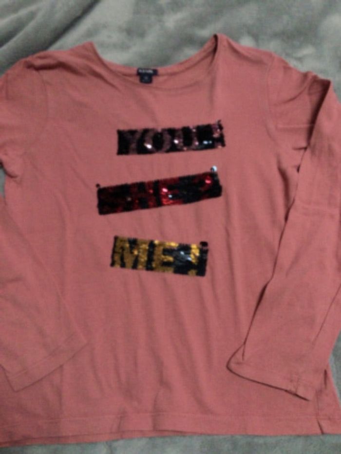 tee shirt teeshirt manches longues kiabi 8 ans vieux rose
