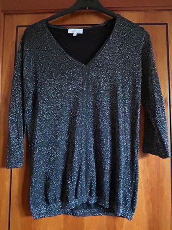 Blouse manches longues noire col v 40