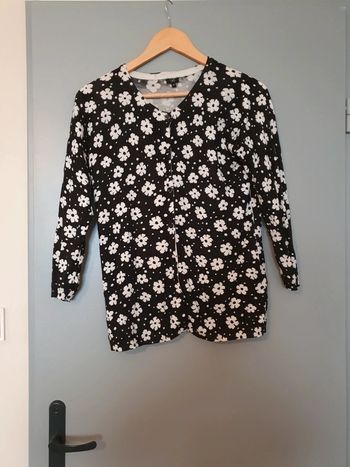 Gilet fleurs manches 3/4