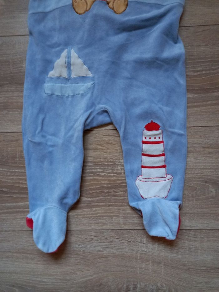 Pyjama 1 pièce bleu taille 12 mois - photo numéro 2