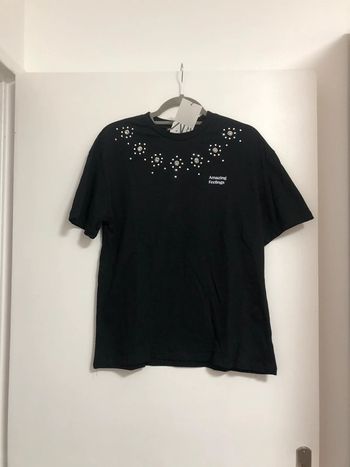 Superbe beau t-shirt avec strass et bijoux Zara neuf avec étiquette taille S