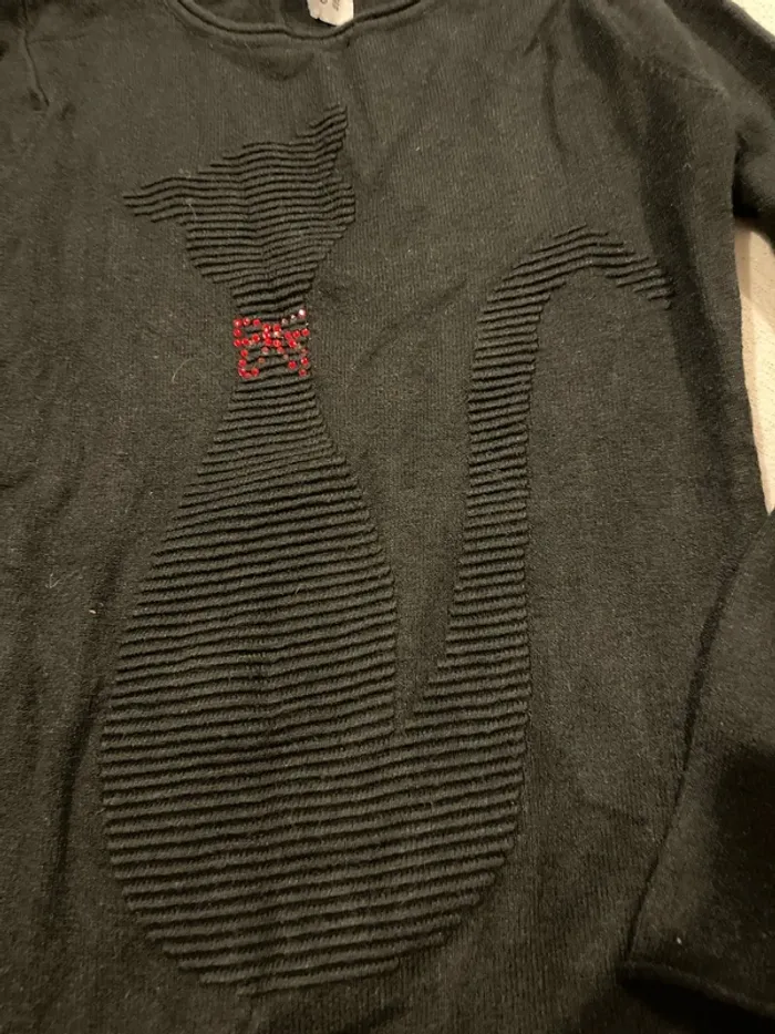 Pull chat noir 6 ans - photo numéro 2