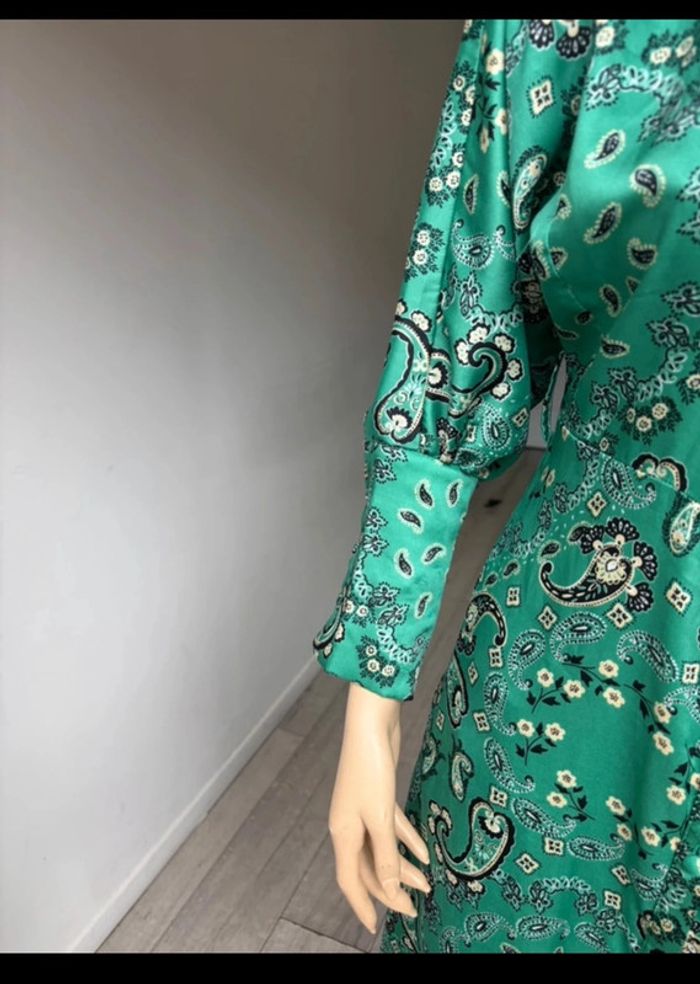Robe chemise satinée imprimée paisley - Eight Paris - Taille L - photo numéro 3