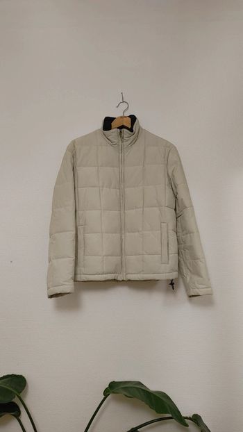 Grosse veste doudoune matelassée homme imperméable duvet plume blanc cassé beige chaude épaisse