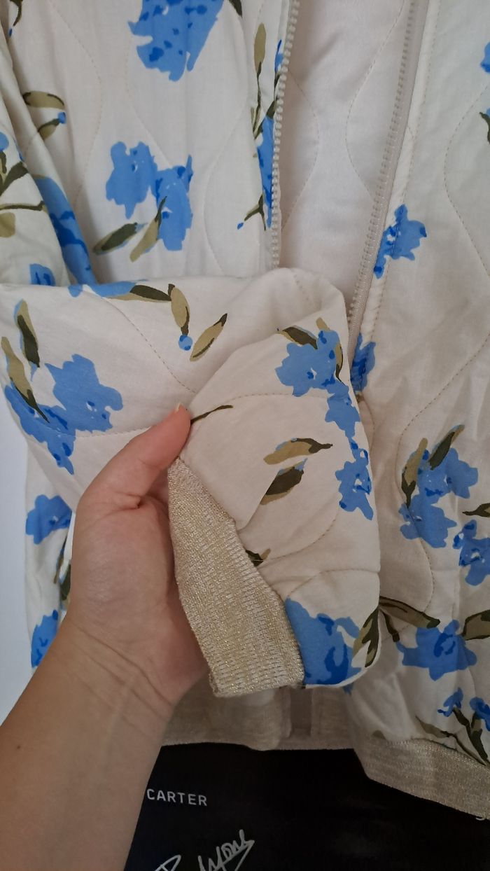 Veste à fleurs matelassée bleu - photo numéro 5