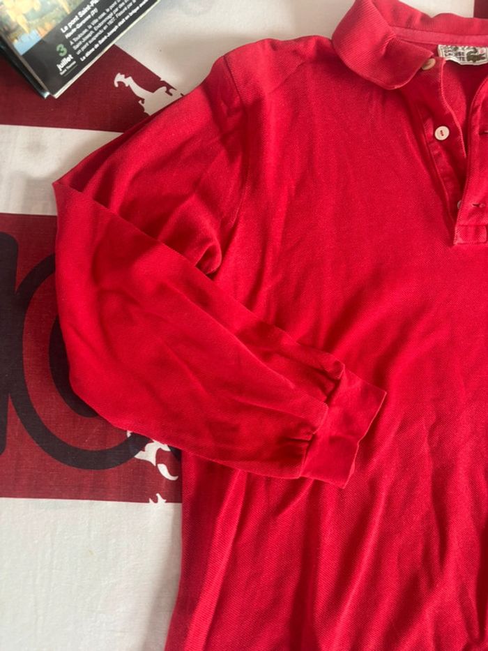Polo Lacoste, femme rouge manches longues taille S/M vintage - photo numéro 5