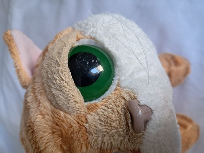 Peluche nounours chat roux orange tigré yeux verts Chilie Russ Berrie - photo numéro 2