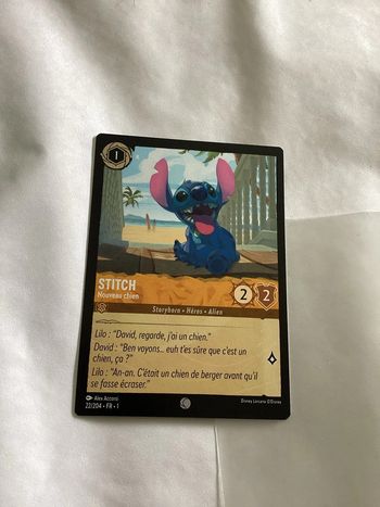carte disney lorcana FR stitch nouveau chien héros 22/204.FR.1  Non foil première édition