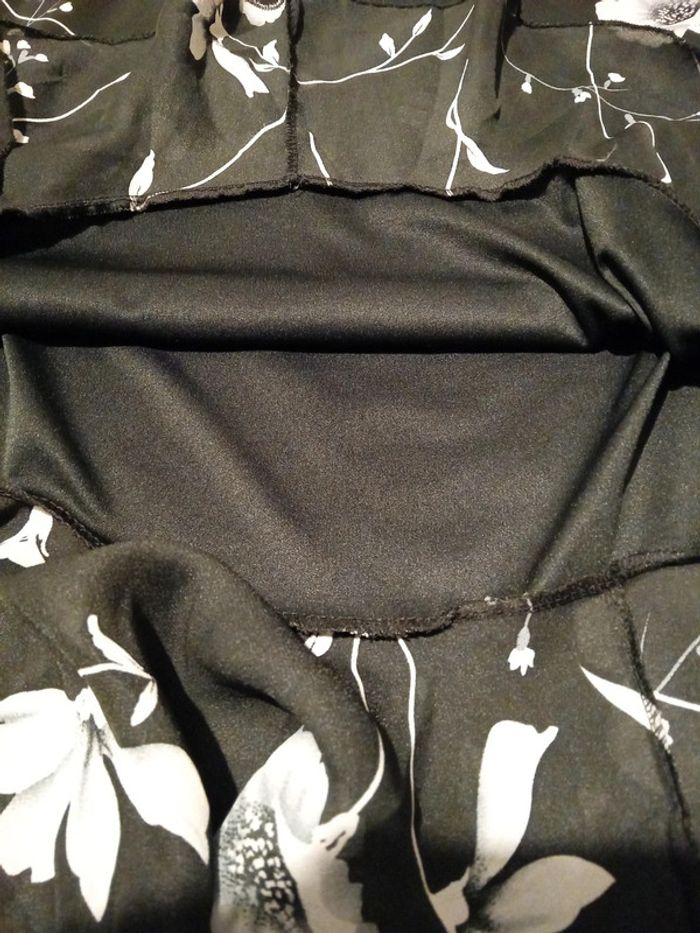 Jupe longue motif fleur noir femme taille unique - photo numéro 11