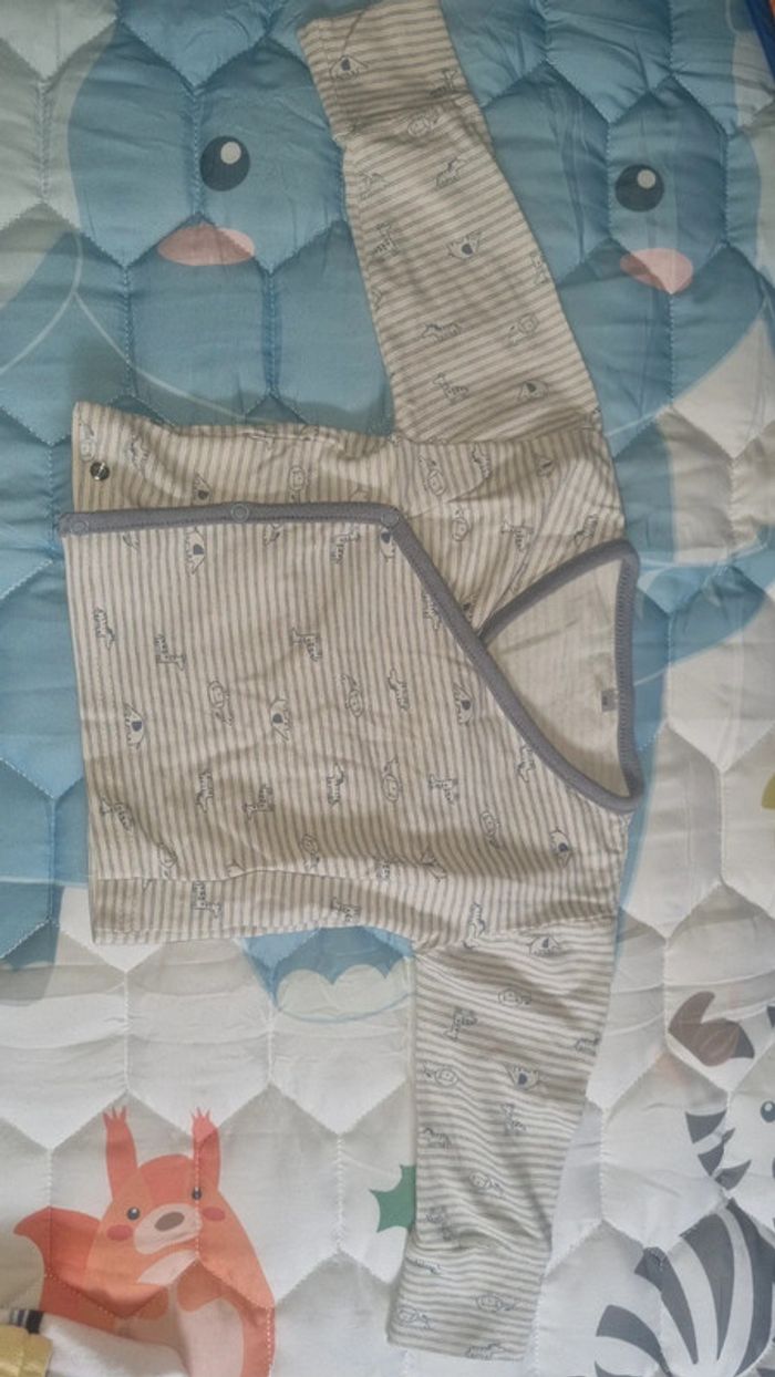 Tee-shirt manche longue 6 mois 68 cm en très bon état - photo numéro 2