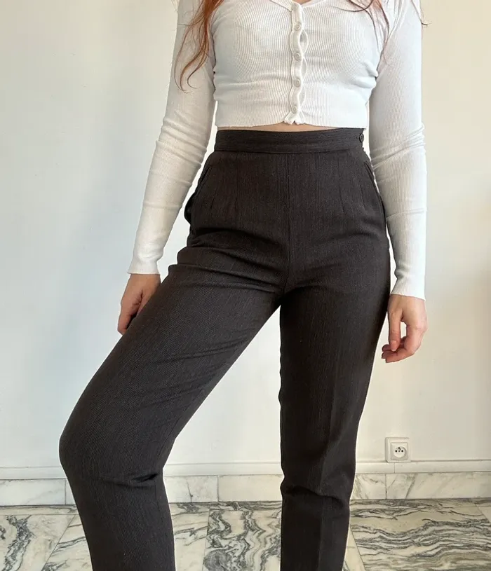 Pantalon marron vintage années 90 Caroll taille 36 - photo numéro 7