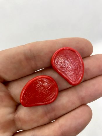 Lot 2 pièces morceaux viande  rouge bifteck steak tournedos entrecôte Barbie Mattel vintage 1986 cuisine