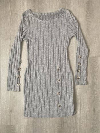 Robe grise côtelée – Taille S