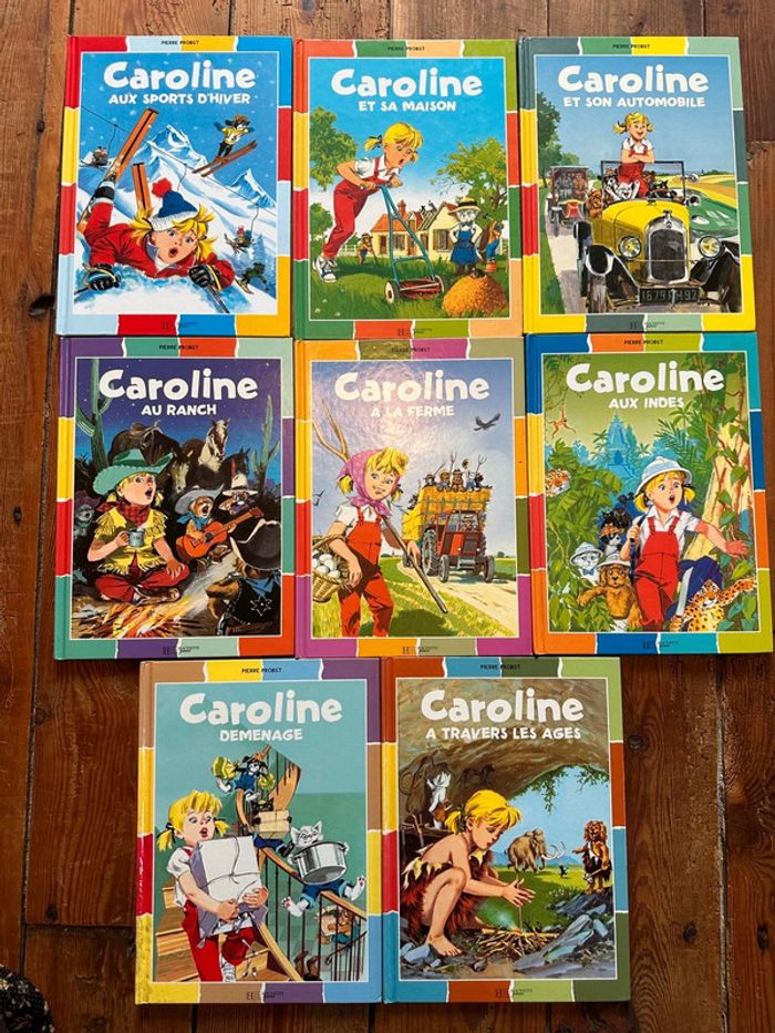 Pierre Probst - Livres Caroline édition damiers couleurs - Lot de 8 albums bd Hachette
