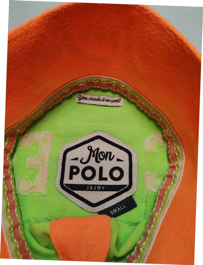 Jn-Joy polo t-shirt jaune fluo et orange très bon état taille S - photo numéro 2