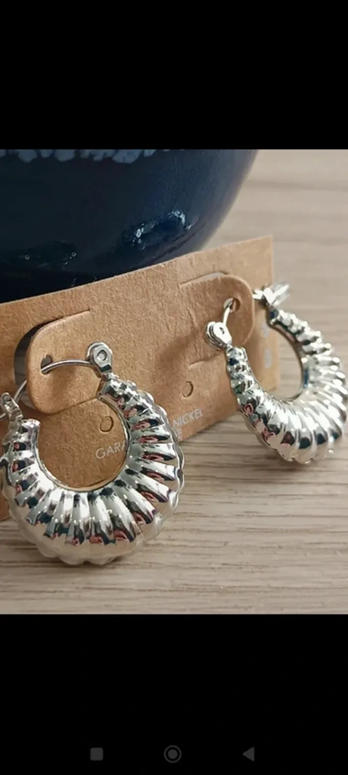 Boucles d'oreilles argent acier inoxydable
