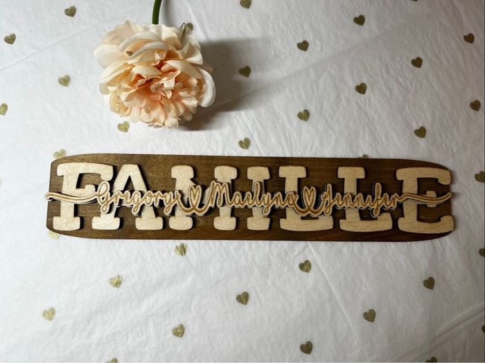 Plaque décorative “Famille” personnalisée en bois