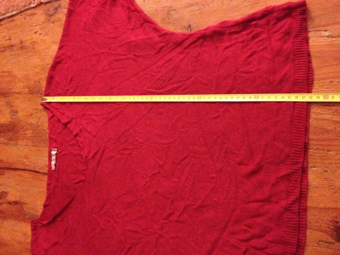 Pull ample rouge manches 3/4  look féminin - photo numéro 5