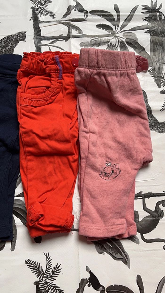 Lot de 4 pantalons fille 6 mois - photo numéro 3
