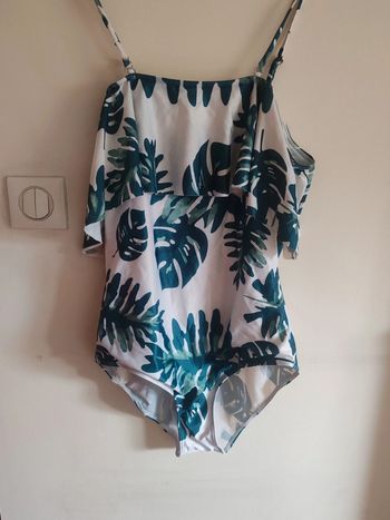 Maillot de bain 1 pièce - Volants & Imprimé Tropical - Taille L