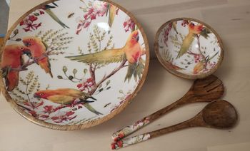 set de saladier de bois de mangue