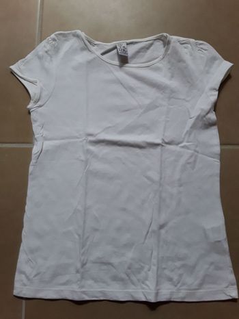 T-shirt blanc MC fille 8 ans ZARA TBE