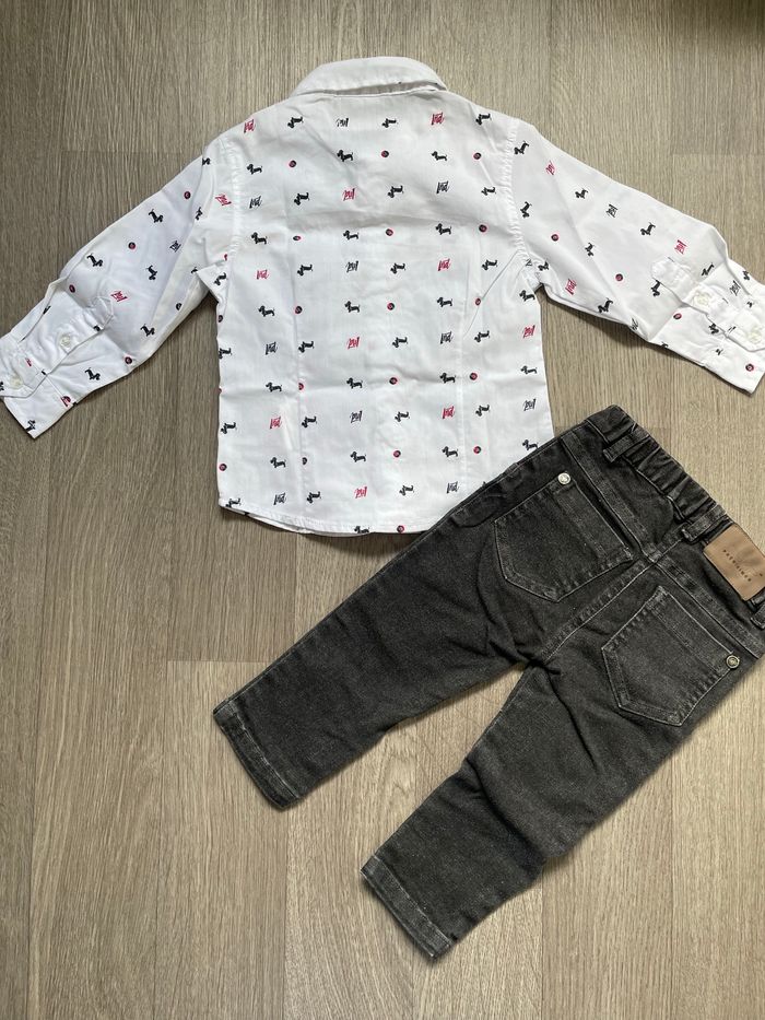 Ensemble jean et chemise 12 mois  neuf. - photo numéro 2