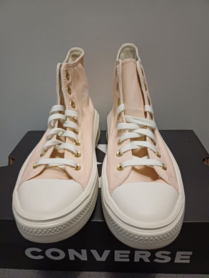 Basket converse neuve toile montante compensée pointure 40 rose - photo numéro 5