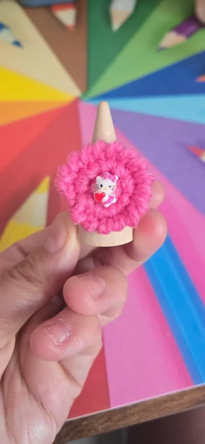 Bague crochet fushia hello kitty neuf