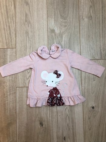 Jolie tee shirt souris manche longue Cole rond