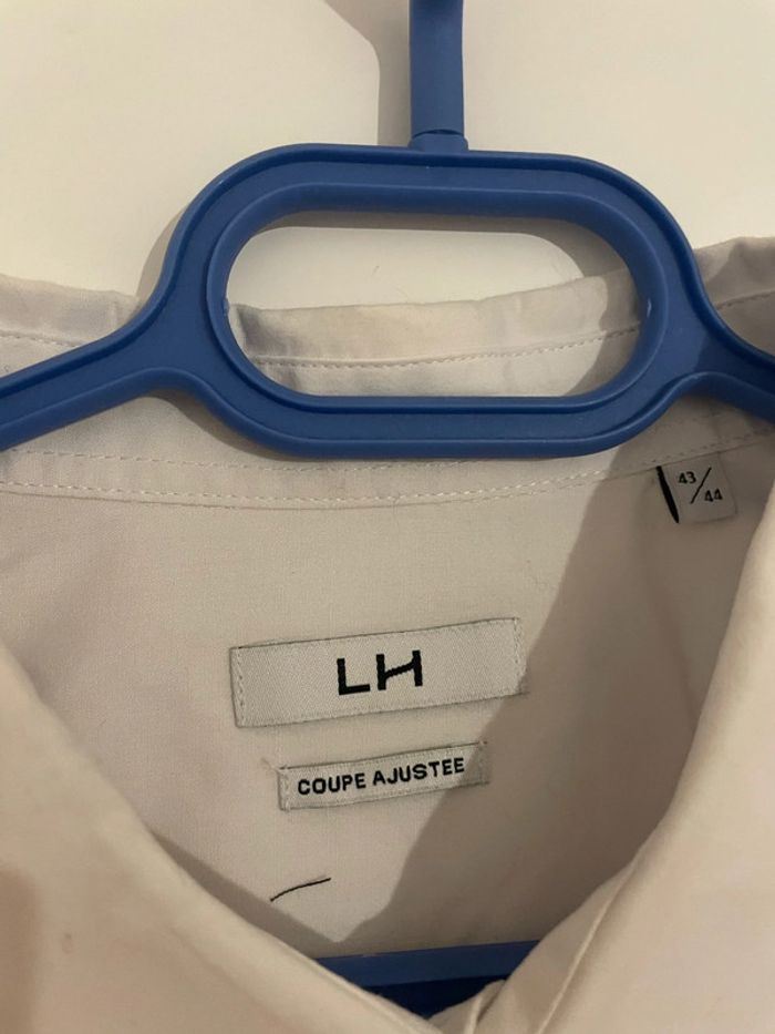 Chemise à manches longues blanc uni coupe ajusté La Halle taille 43/44 - photo numéro 4
