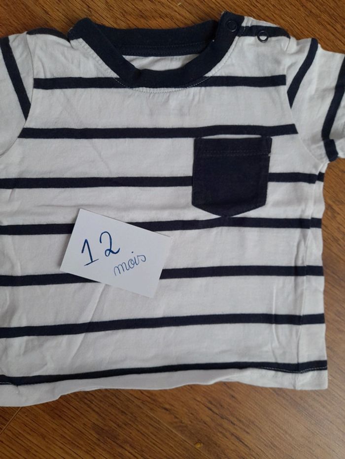 Lot 3 tee shirts marin 12 mois Neufs - photo numéro 7