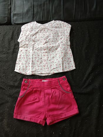 Ensemble été short/haut 12 mois fille