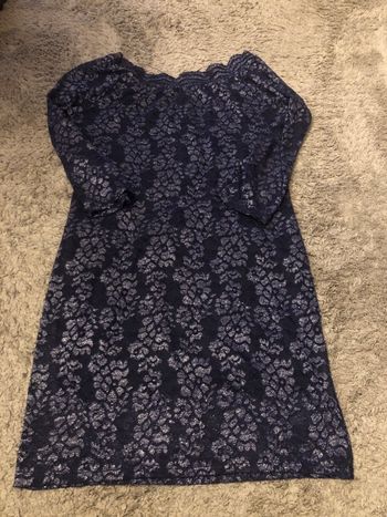 Robe de fête marine et argentée taille 40