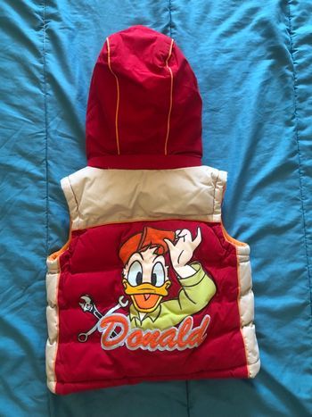 Manteau doudoune Donald sans manche 2 ans avec jolis dessins