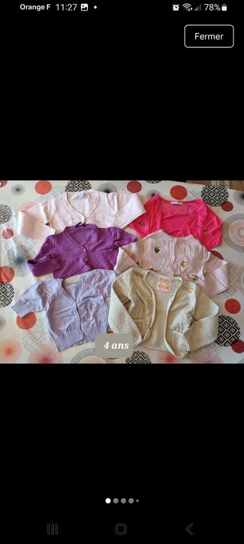 Lot 6 gilets et boléros taille 4 ans