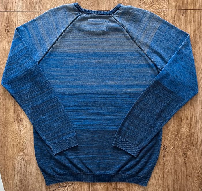 Pull/sweat vintage rayé bleu O'NEILL col rond pour homme, taille M - photo numéro 3