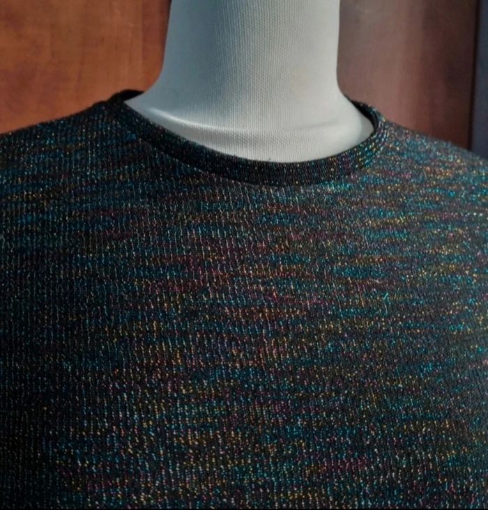 Robe courte noir à paillette multicolore taille S - photo numéro 4