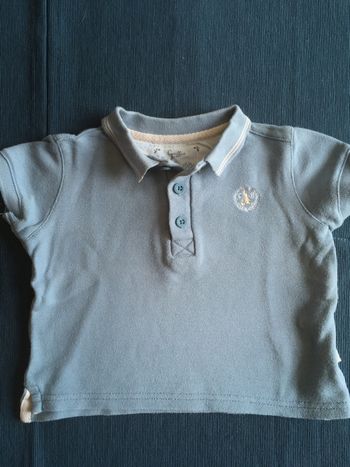 Polo Cyrillus 9 mois, bleu grisé