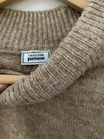 robe pull marron en laine S