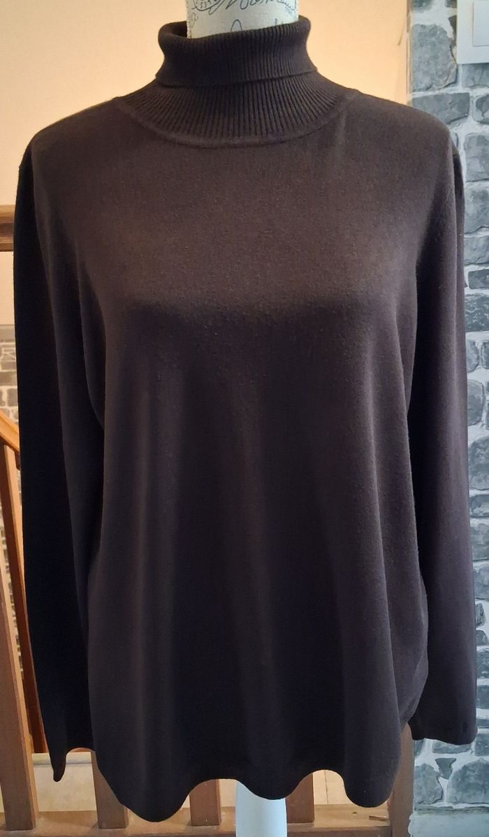 Pull à col roulé marron - photo numéro 1