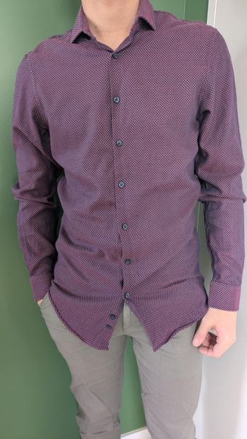 Chemise manches longues bordeaux