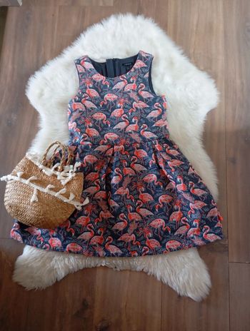 Ikks 🦩 robe chic de rentrée imprimé flamant rose 8 ans