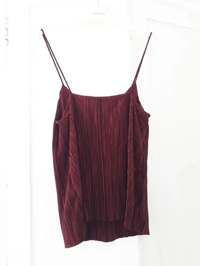 Top plissé Bordeaux hm taille M - photo numéro 7