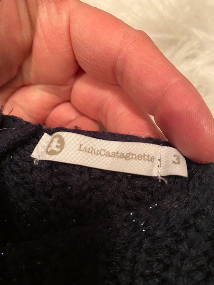 Pull en laine bleu marine pailletté 🌸 Lulu Castagnette - photo numéro 3