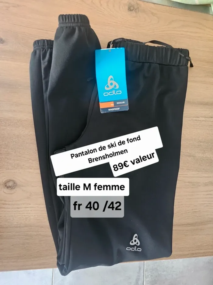 Pantalon 40/42 sport odlo femme neuf noir ski